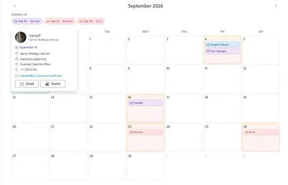 Birthday Calendar View