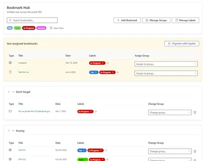 React Bookmark Hub Web Part