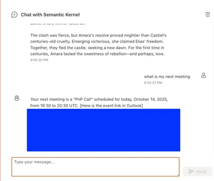 Chat with Semantic Kernel with Tools