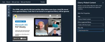 Cherry picked content web part