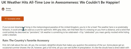 Page Summarization with Chrome Built-in AI