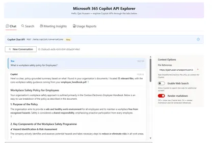 Microsoft 365 Copilot API Explorer (SPFx)
