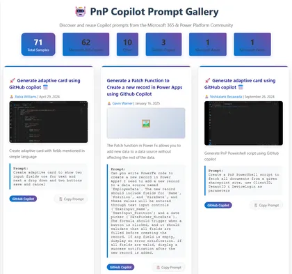 PnP Copilot Prompt Gallery