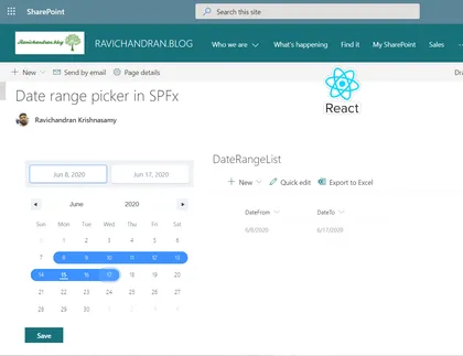 Date range picker in SPFx Web Part