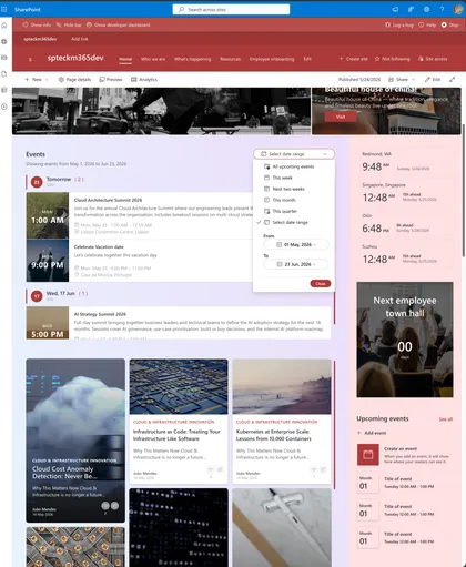 React Events Feed Web Part