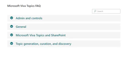 Frequently Asked Questions Web Part