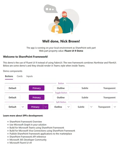 Using Fluent UI 9 in SPFx web part