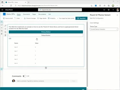 Fluent UI Theme Variant Web Part