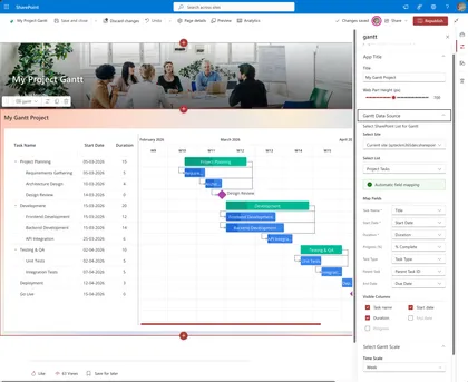 React Gantt Chart Web Part