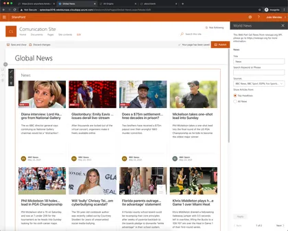 Global News Web Part (SP2019)