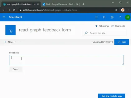 Feedback Form Web Part