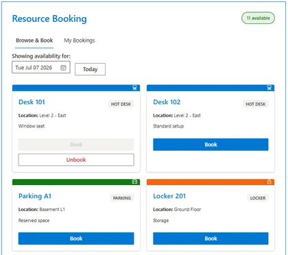 React Hot Desk Booking Web Part