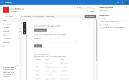 LOB Integration web part