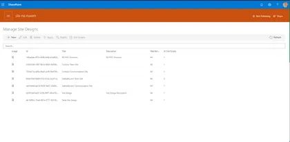 Site Designs Manager Web Part