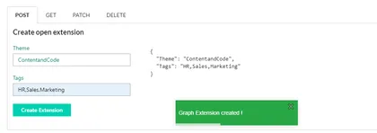 Manage Microsoft Graph Open Extension in SPFx