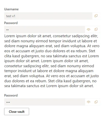 Password Vault Web Part