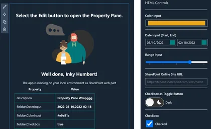 Property Pane Wrapper for HTML Controls