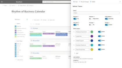 Rhythm of Business Calendar Web Part