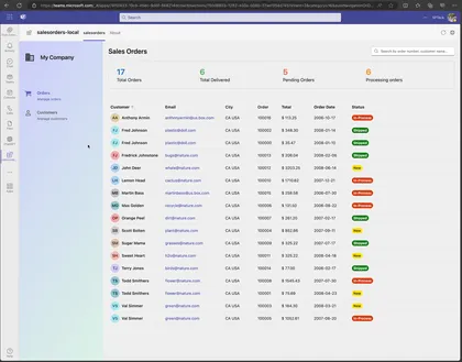 Sales Orders Web Part