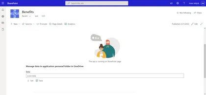 Save to User Application Personal Folder in OneDrive
