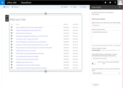 Search Client-Side Web Part built with React and Flux