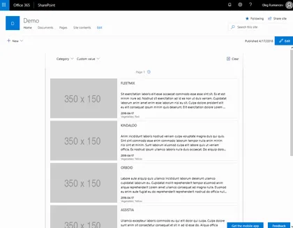 Sitepages Metadata Web Part