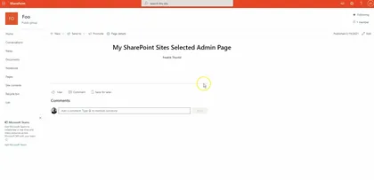 Sites Selected Admin