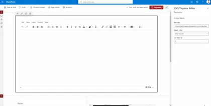 List Integration with TinyMCE Editor Web Part