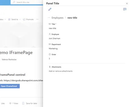 IFramePanel Web Part