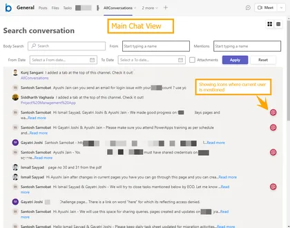Teams Tab Conversation View