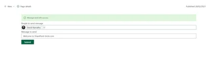 Message Teams User Web Part