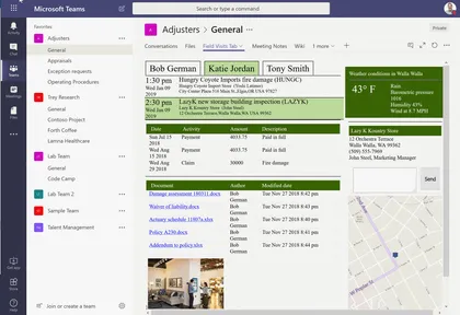 Teams Tab - Field Visit Web Part (Mashup)