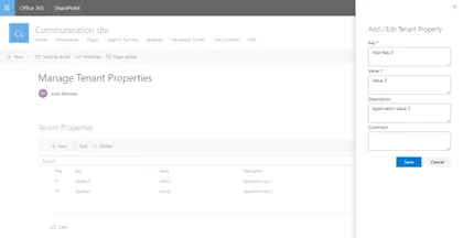 Tenant Properties Web Part