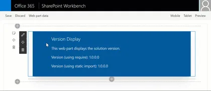 Displaying the version number in a web part