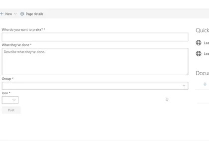 Yammer Praise using aadTokenProvider