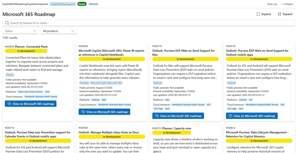 Zava full-screen roadmap features dashboard