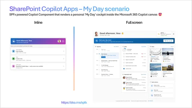 My Day scenario — inline card and full-screen dashboard