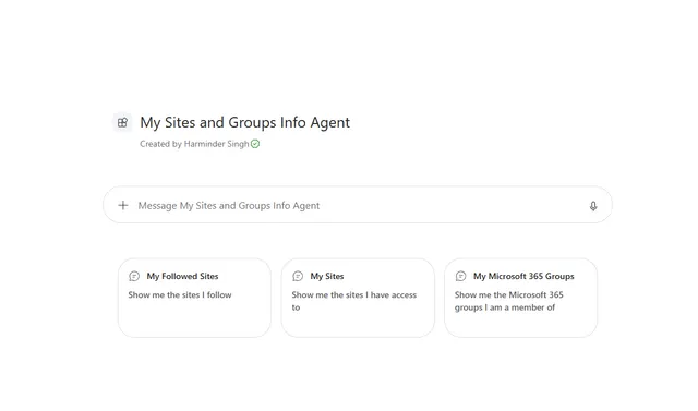 My Sites and Groups overview showing SharePoint sites and Microsoft 365 Groups in Copilot.