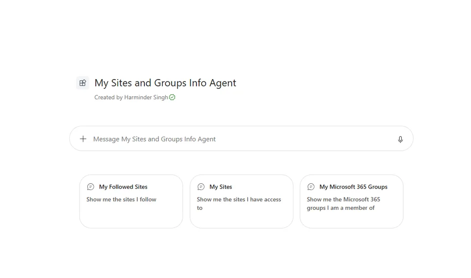 My Sites and Groups overview showing SharePoint sites and Microsoft 365 Groups in Copilot.