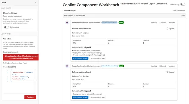 Inline release readiness summary card