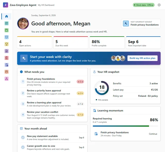 Zava full-screen My HR Dashboard