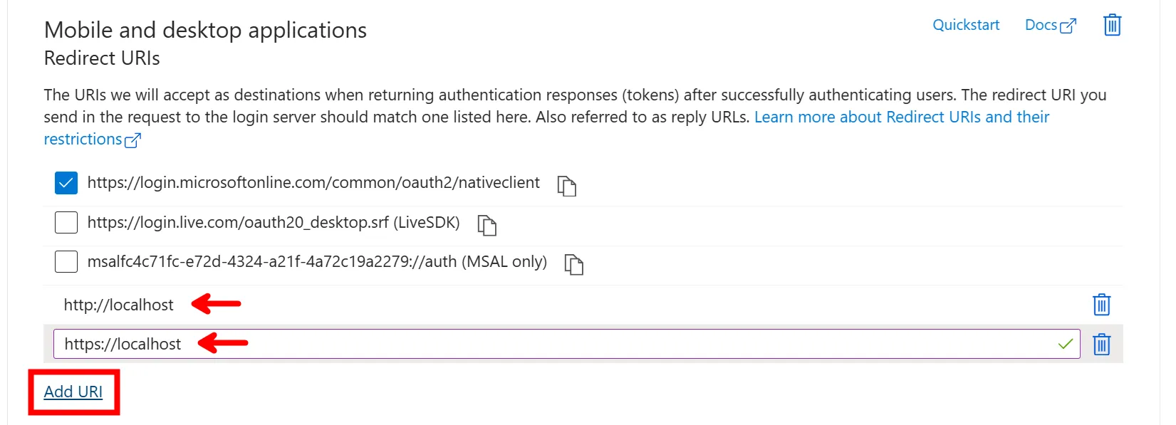 app-reg-configURI